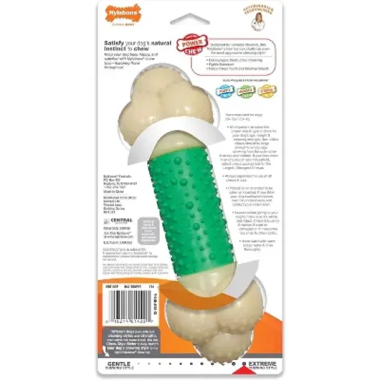 Nylabone Dura Power Chew Double Action Barbell Bone Chew Toy - Bacon Flavor (X-Large/Souper)81420 image {2}