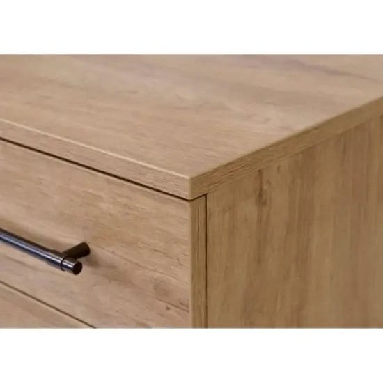 Abbott Contemporary 3 Drawer Wood Laminate File Cabinet Light Brown - Martin Furniture image {4}