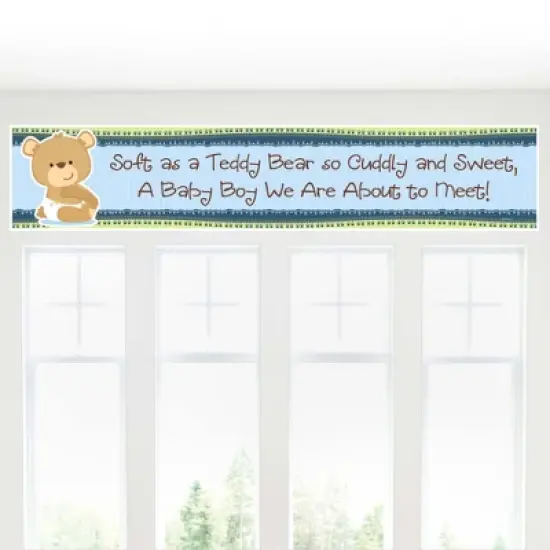 Big Dot of Happiness Boy Baby Teddy Bear - Baby Shower Decorations Party Banner image {3}