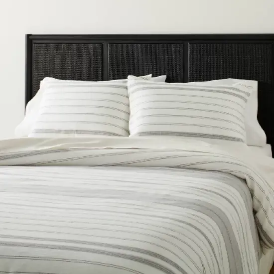 Alternating Pinstripe Duvet & Sham Set Gray/Cream - Hearth & Hand&trade; with Magnolia  image {5}
