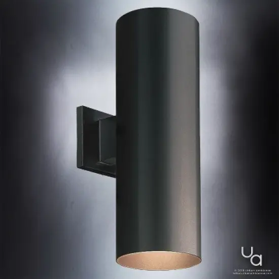 Urban Ambiance Luxury Contemporary Outdoor Wall Light,  18"H x 6"W,  Midnight Black Finish, UHP1066 image {3}