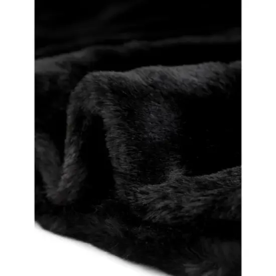 Agnes Orinda Women's Plus Size Long Sleeve Warm Notch Lapel Faux Fur Fluffy Cardigan image {4}