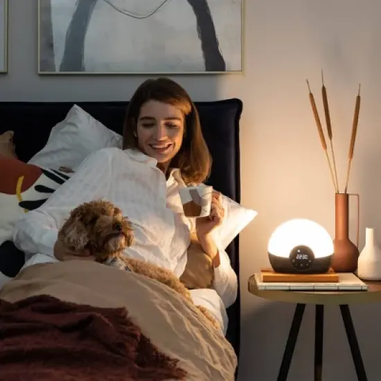 Lumie Bodyclock Glow 150 Wake-Up Light Alarm Clock with Sunrise and Sunset image {8}