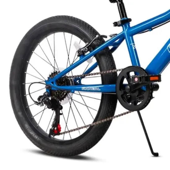 Petimini BP1002YH-2 Cyclone 20 Inch Kids Mountain Bike with Step Over High-TEN Steel Frame and 6 Speed Drivetrain for 5-9 Year Olds, Blue image {4}