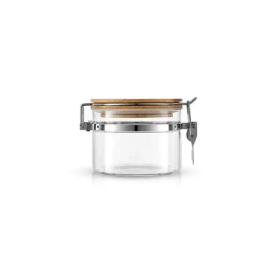 JoyJolt Kitchen Storage Jars with Airtight Bamboo Clamp Lids - 12 oz - Set of 2 image {4}