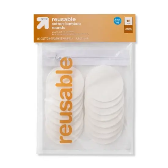 Reusable Make Up Removing Cotton Rounds with Washable Bag - 16ct - up & up&trade; image {4}