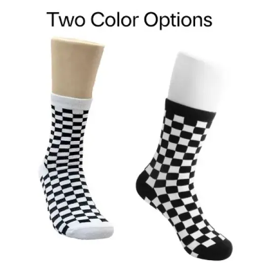 Black and White Checkered Socks (Women's Sizes, Adult Medium) from the Sock Panda image {3}