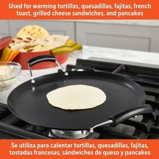 IMUSA 11" Round Carbon Steel Nonstick Comal - Black: Tortilla Griddle, Gas & Electric Compatible, Hand Wash image {6}