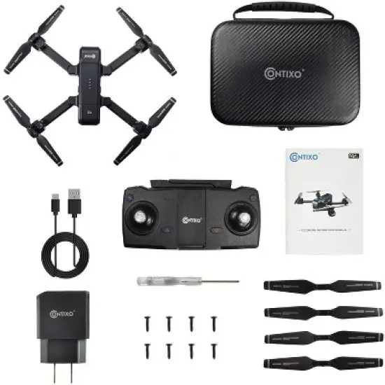 Contixo F22 Drone Wi-Fi, GPS Auto Hover Return Home, Camera,  4K FHD Camera - Gesture Control, Custom Flight Path, Follow Me, Carrying Case image {9}