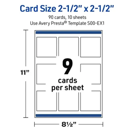 Avery Square Business Cards, Gold Lace Trim Pattern, 2.5" x 2.5" image {4}