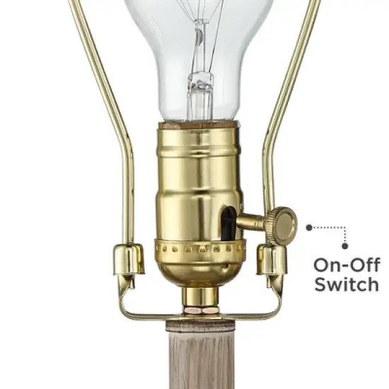 Regency Hill Glenn Rustic Farmhouse Table Lamps 27" Tall Set of 2 Dappled Sandy Beige Oatmeal Fabric Drum Shade for Bedroom Living Room Bedside Office image {3}