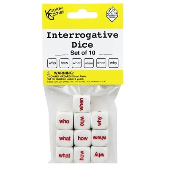 Koplow Games Interrogative Dice, 10 Per Set, 3 Sets image {1}