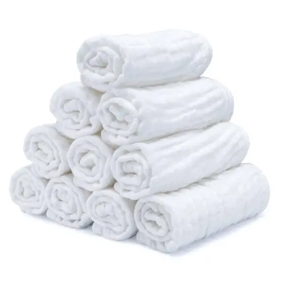 Baby Washcloths Muslin Cotton, Large 10&rdquo;x10&rdquo; by Comfy Cubs image {4}