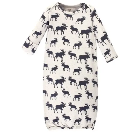 Touched by Nature Baby Boy Organic Cotton Long-Sleeve Gowns 3pk, Tan Moose image {1}