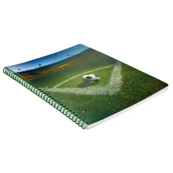 Lena + Liam Subject Notebook Soccer Ball in Corner of Field, School Supplies image {1}