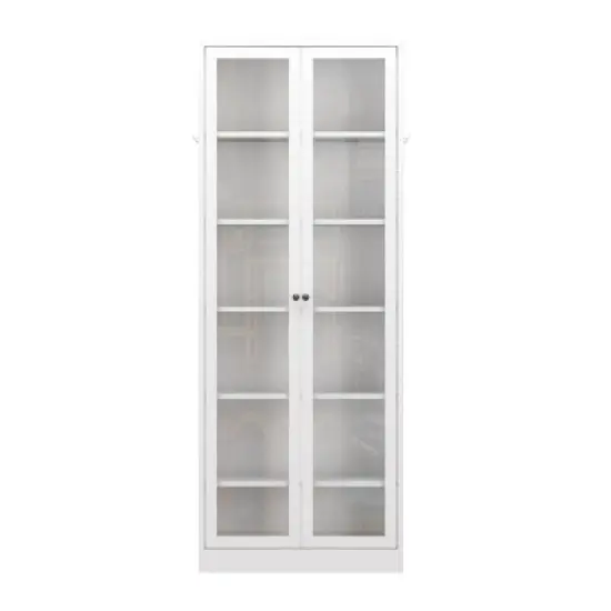 GlasFlength Kitchen Storage Farmhouse Kitchen Pantry Cabinet Freestanding Cupboard Accent Storage Cabinet for Kitchen, White, 27.6"*13.8"*72" image {5}
