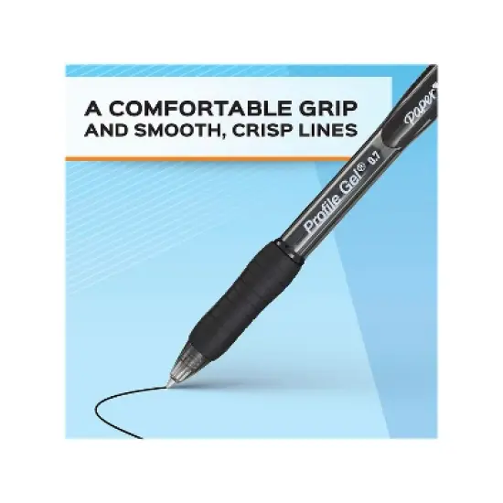 Paper Mate Profile Retractable Gel Pen Bold Point Blue Ink Dozen (2102161) image {3}