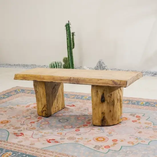 Moda Furnishings 47.6'' Outdoor Terrafab Coffee Table with Faux Wood Finish image {1}