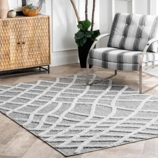 nuLOOM Carly Raised Fishnet Trellis Area Rug image {1}