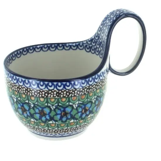 Blue Rose Polish Pottery 845 Ceramika Artystyczna Soup Mug image {17}