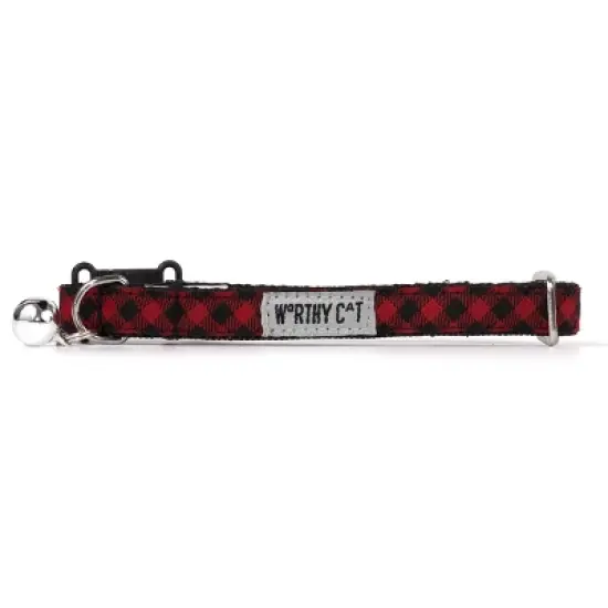 The Worthy Dog Bias Buffalo Plaid Breakaway Adjustable Cat Collar image {1}