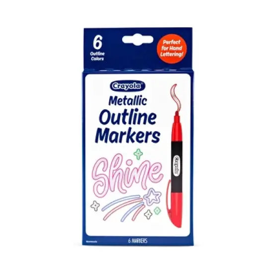 Crayola Signature 6ct Metallic Outline Markers image {6}