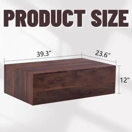 Syemin Patio End Tables, Faux Wood Design Coffee Table for Living Room, Patio, Bedroom, Brown, 39.3"*23.6"*12" image {2}