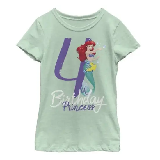 Girl's The Little Mermaid 4th Birthday T-Shirt image {2}