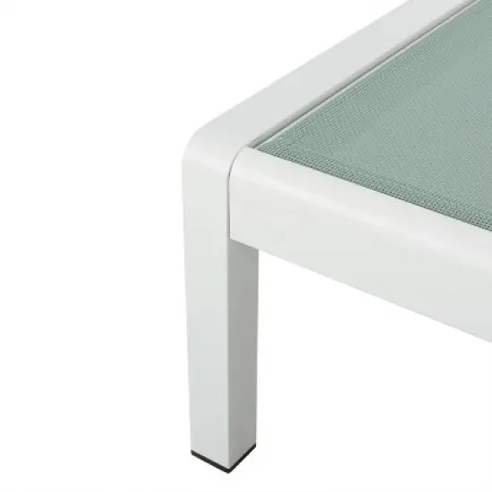 Cape Coral 2pk Outdoor Acacia Wood Chaise Lounges: Breathable Mesh, Adjustable, Wheels - Christopher Knight Home image {12}