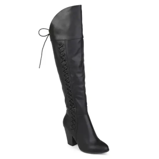 Journee Collection Womens Spritz-p Wide Calf Stacked Heel Over The Knee Boots image {9}