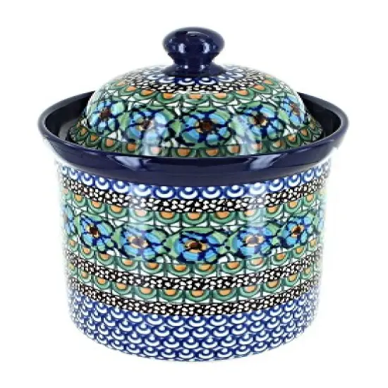 Blue Rose Polish Pottery 491 Ceramika Small Canister image {1}