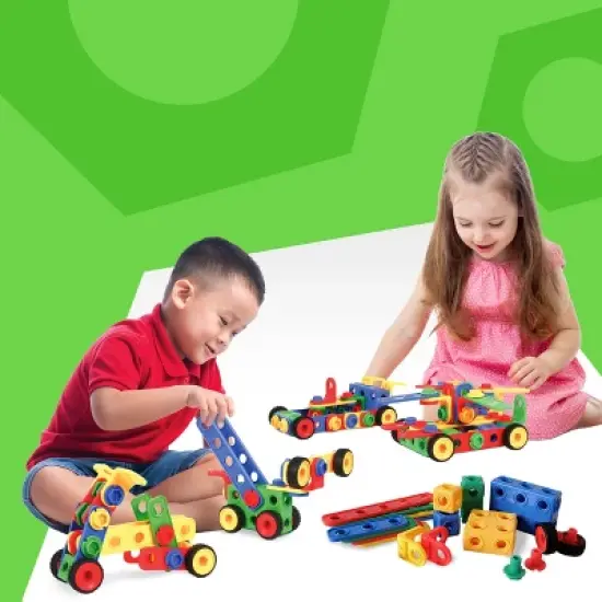 Brickyard Building Blocks STEM Toys - Educational Building Blocks for Kids - 163 Pieces image {1}