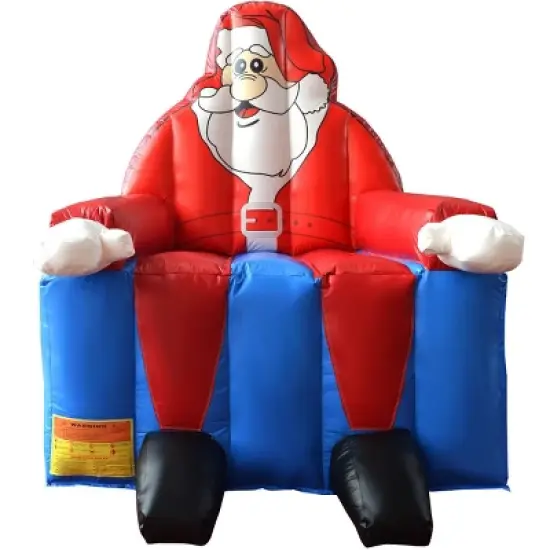 Costway Inflatable Santa Claus Water Park Castle Jumper Christmas Bounce House Without Blower image {1}
