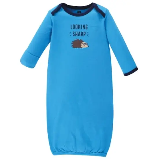 Hudson Baby Infant Boy Cotton Long-Sleeve Gowns 3pk, Hedgehog, 0-6 Months image {3}