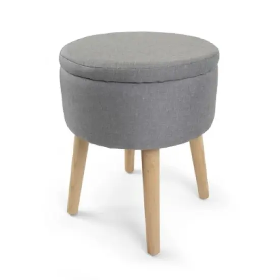 Round Storage Ottoman with Reversible Tray Cover - Humble Crew image {5}