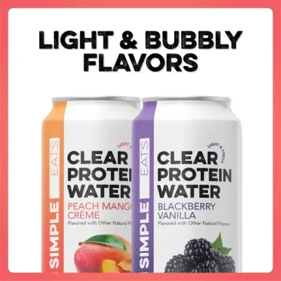 Clean Simple Eats Clear Protein Water Peach Mango Creme Cans - 4pk/16 fl oz image {4}