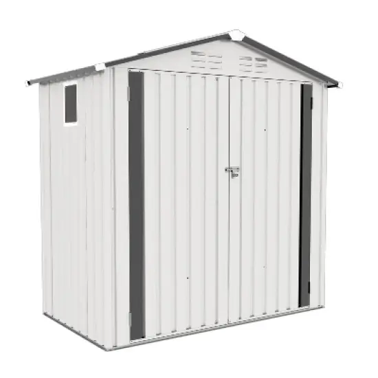 MOEPISY 6ft X 3.5ft Metal Storage Shed, Tool Shed With Peaked Roof Waterproof With Clear Window image {7}
