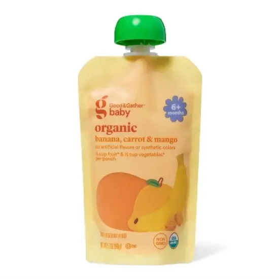 Organic Banana Carrot Mango Baby Food Pouch - 3.5oz - Good & Gather&trade; image {4}