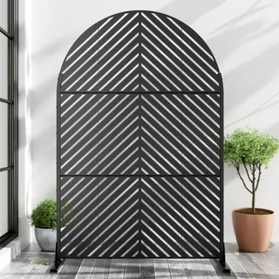 SpassWay 72"H 47"W Outdoor Arch Metal Garden Trellis Outdoor Privacy Screen Lattice Panel Indoor Room Divider image {5}