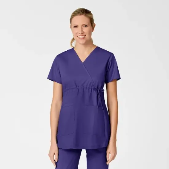 Wink Maternity Mock Wrap Scrub Top image {10}