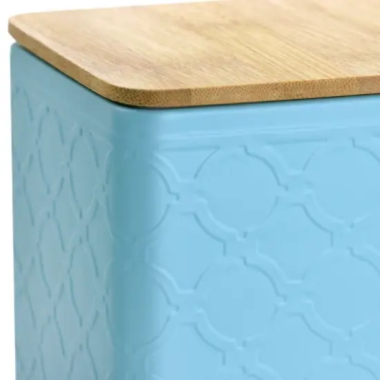 MegaChef 3 Piece Square Iron Canister Set in Turquoise image {3}