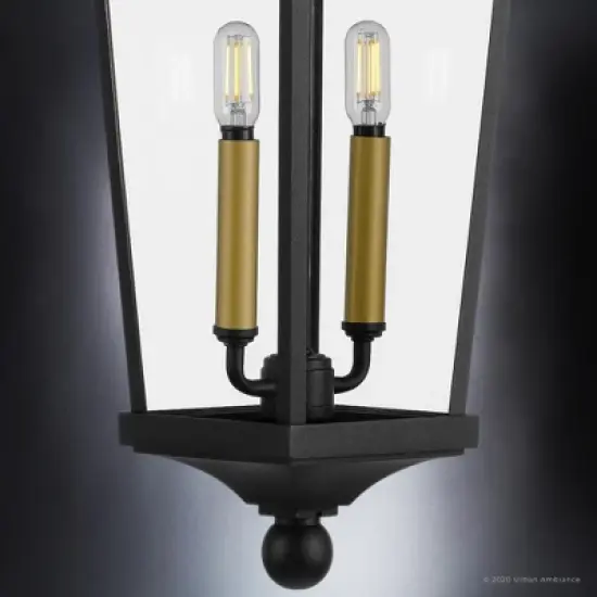 Urban Ambiance Luxury Cosmopolitan Outdoor Pendant Light,  23.875"H x 9"W,  Midnight Black Finish, UHP1261 image {5}