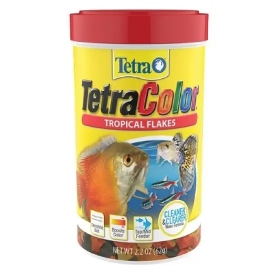 Tetra Clear Water Advanced Formula Tropical Color Flakes Fish Flavor Dry Fish Food - 2.2oz image {2}