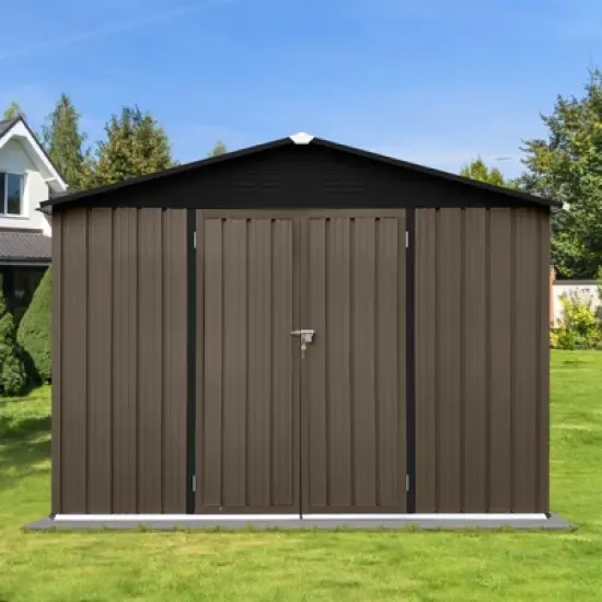 GDFStudio Calvin Modern Metal 10ftx8ft Outdoor Storage Sheds image {3}