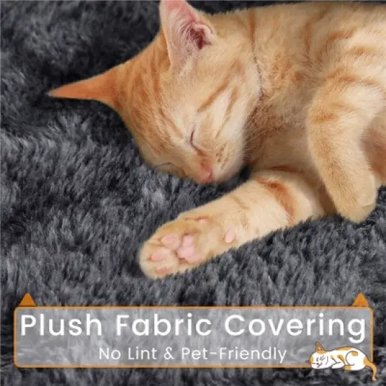 Yaheetech 69"H Large Plush Cat Tower with 2 Condos for Cats Kittens - Dark Gray image {4}