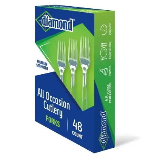 Diamond All Occasion Clear Disposable Forks - 48ct image {1}