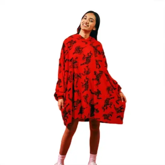 Marvel Spider-Man All-Over Print Red Long Sleeve Oversized Hoodie Wearable Blanket-OSFA image {2}