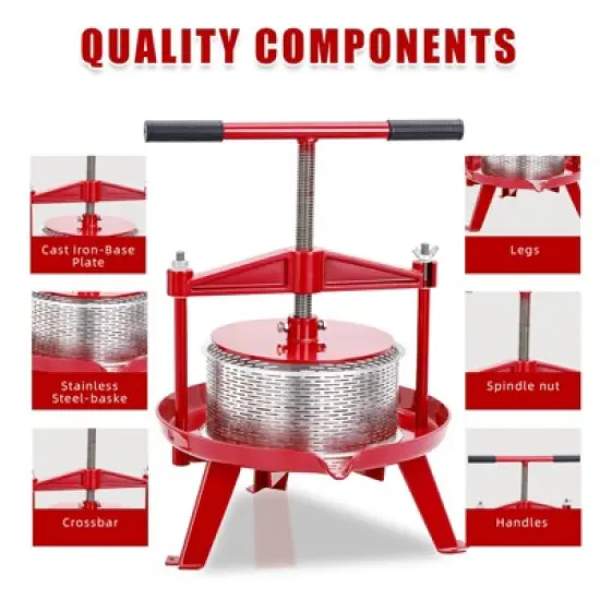 Fruit Wine Press, Manual Fruit and Wine Press With T-Handle, Stainless Steel, Stable Triangular Structure, Wine Making Press image {3}