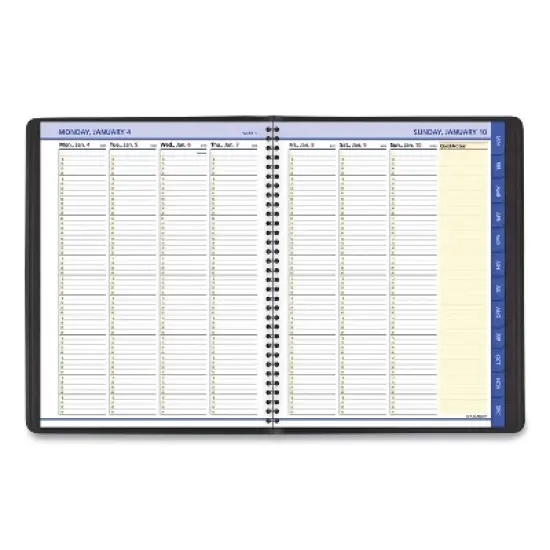 QuickNotes Weekly Vertical-Column Format Appointment Book, 11 x 8.25, Black Cover, 12-Month (Jan to Dec): 2026 image {2}