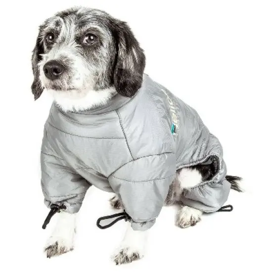 Dog Helios Thunder-Crackle Full-Body Waded-Plush Adjustable and 3M Reflective Dog Jacket - Gray image {4}